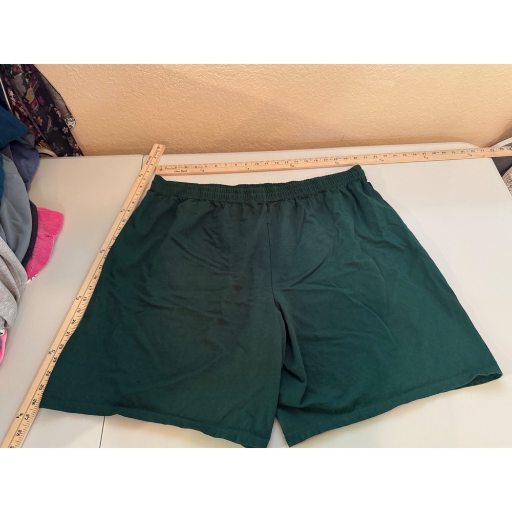 Russell Athletic Mens 3XL Green Cotton Jersey Shorts Drawstring Pockets Athletic - Picture 5 of 5